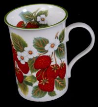 Staffordshire Crown Trent China Strawberry Coffee Mug Cup